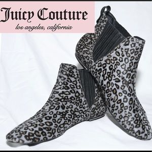 Juicy Couture grey leopard ankle boots sz 8